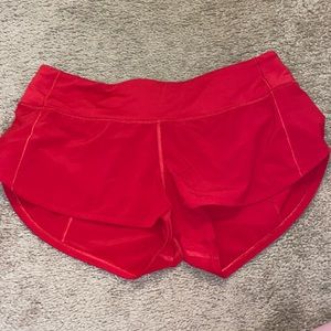 Red lululemon womens short